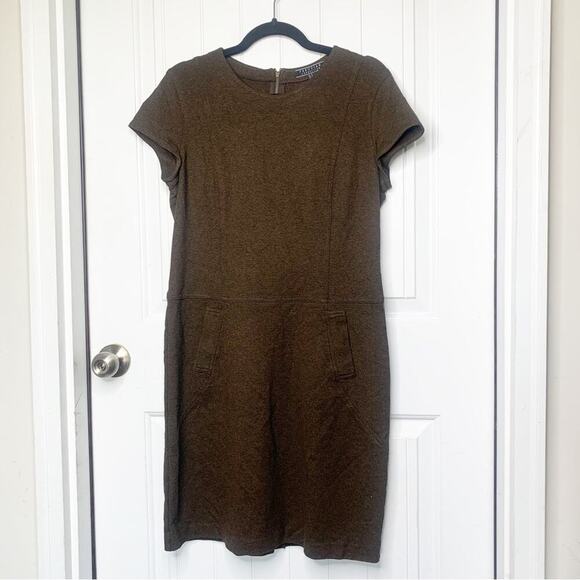 Peruvian Connection brown knit sheath dress size 10 has pocket‎ earth minimalist - Picture 1 of 5